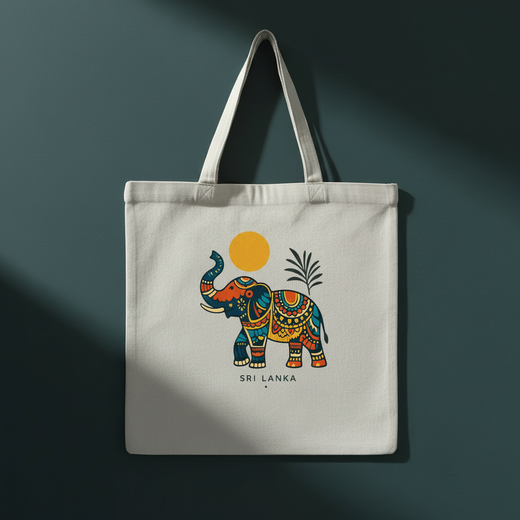 Elephant Tote - Right strap flopped